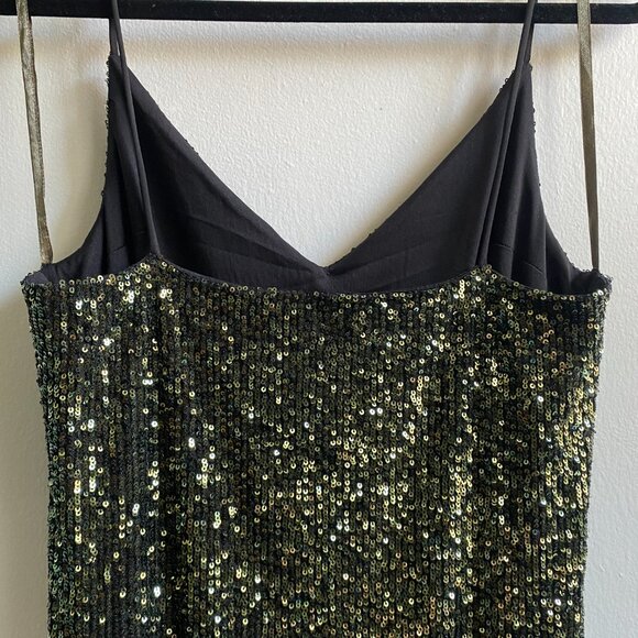 Topshop Green Sequin Dress, Size 6 - Picture 6 of 10